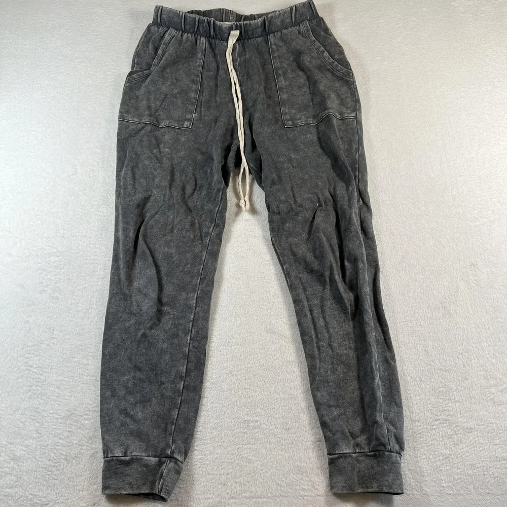 Caution To The Wind Pants Womens Medium Gray Jogger Cuffed Drawstring Waist